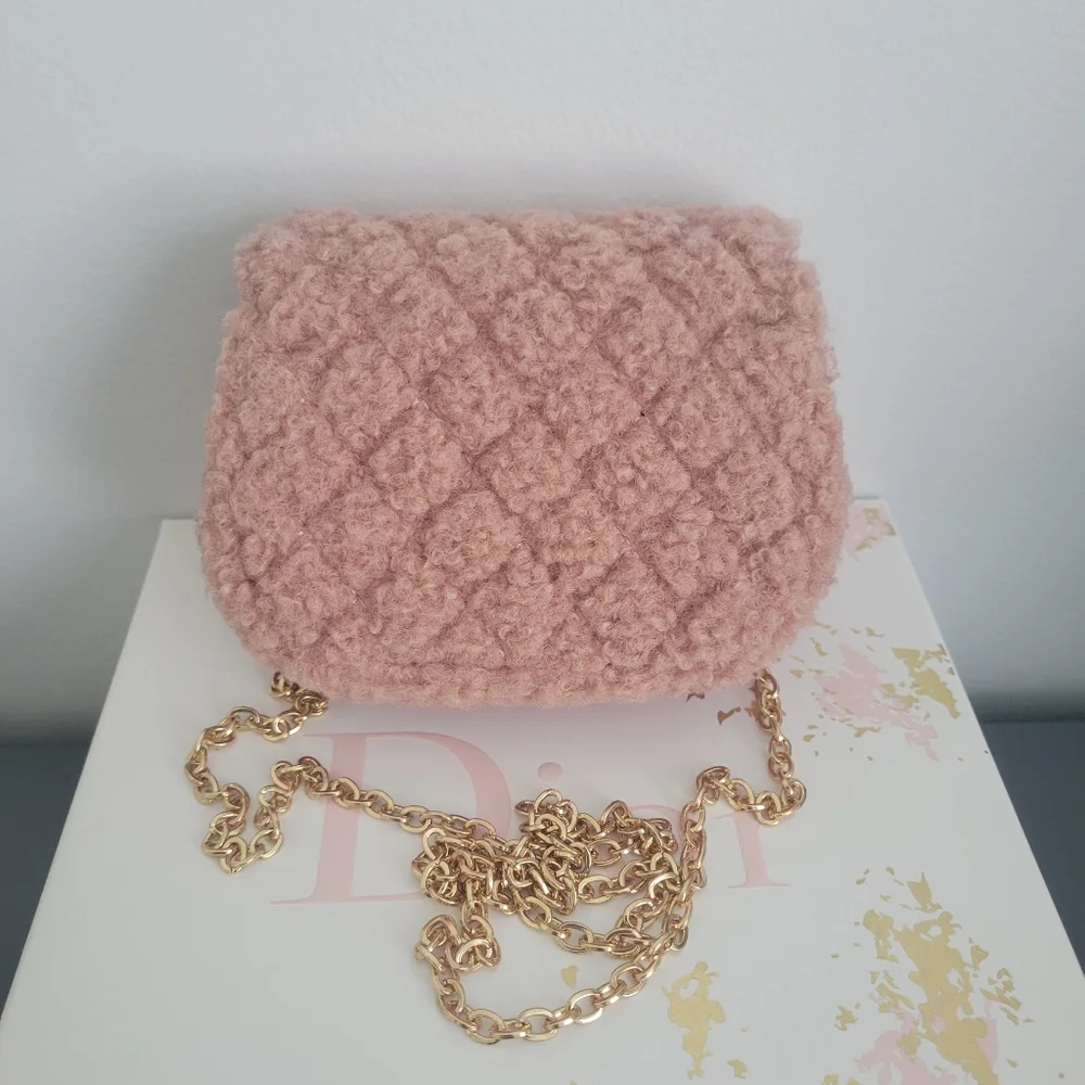Pink mini quilted bag - Picture 3 of 7